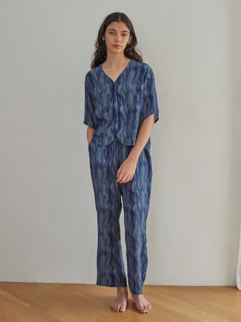 라운지웨어,라운지웨어,라운지웨어 - 아템포 (atempo) - COZY ROUND PAJAMA SET_sea blue