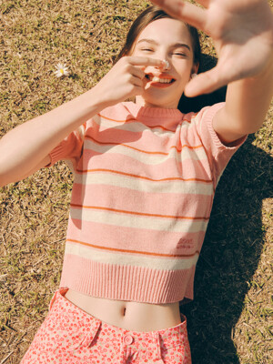 [EXCLUSIVE] Amber stripe knit (Pink)