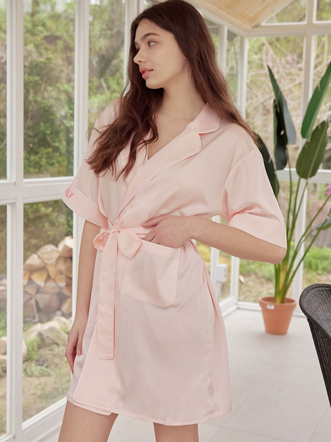 라운지웨어,골프 - 맥키 (macky) - soft touch robe pink