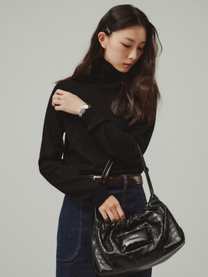 Miel Long shoulder bag-croco black