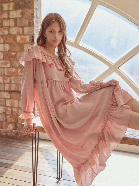 라운지웨어 - 발코니인스위트 (BALCONY  in SUITE) - [4551-BCFHO] 샤를 원피스 Rose pink