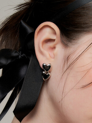double layer heart earring