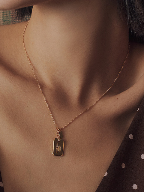 주얼리 - 데누 (Denu) - Signature label necklace [Gold]