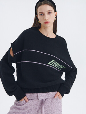 LOVER JACQUARD KNIT PULLOVER_BLACK