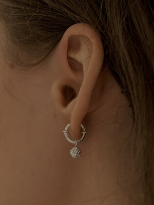 원터치 ball dangle earring