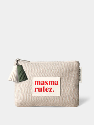 Basic pouch _ 헤링본 베이지