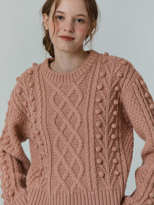 Grandma bell alpaca knit (Pink)