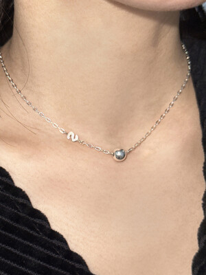 mini initial ball necklace