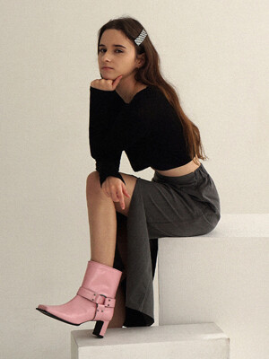 2023 Winter Fancy Harness Ankle Boots Pink (6cm)