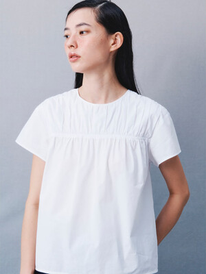 Shirring Detail Blouse  White (KE4360M061)