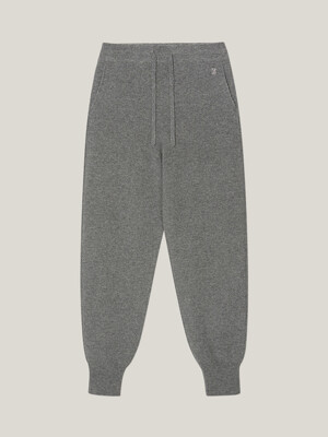 Cashmere 100% Jamie Jogger Knit Pants (Ash Grey)