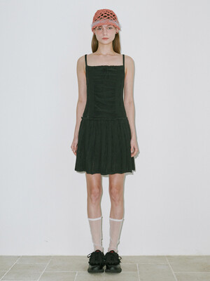 Ribbon Jacquard knit Dress BLACK