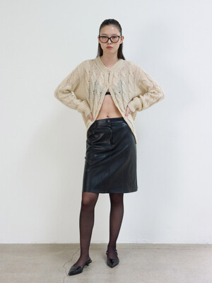 [리퍼브] Sevigny Faux Leather Skirt (BLACK)