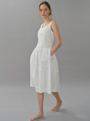 bustier sleeveless dress (white)