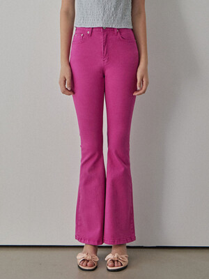 VIVID SLIM BOOTCUT PANTS_7COLORS_PINK