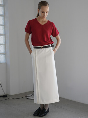 ROSA SLIT LONG SKIRT (IVORY)