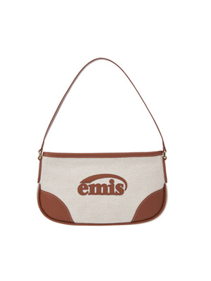 CANVAS LEATHER MINI BAG-BROWN