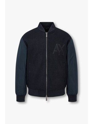 ARMANI EXCHANGE  남성 자수 로고 투웨이 집업 블루종(A414310018)네이비