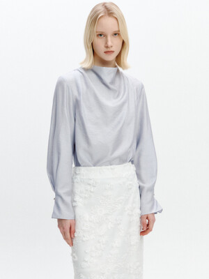 Cowl Neck Strap-decorated Blouse