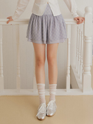 Balloon flare mini skirt - blue