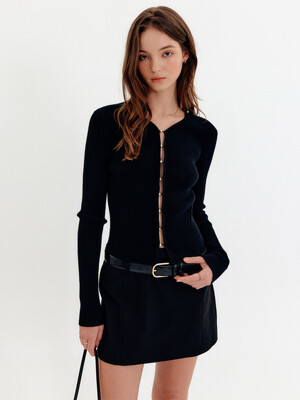 론스 슬림 니트 가디건_블랙 / RONS SLIM KNIT CARDIGAN_BLACK