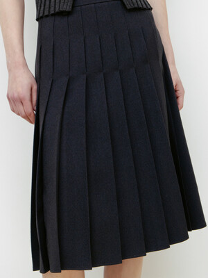 [단독]PLEATED SKIRT by JAPANESE FABRIC [CHARCOAL]