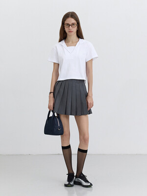 MINI PLEATS SKIRT CHARCOAL GREY_UDSK5B233CG