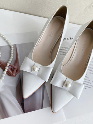 Pearl Bloom Heels_white 5/6/7cm ODRD24038