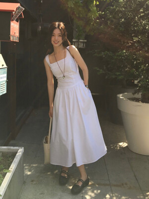 Square Drop Waist Dress[LMBESUDR5815]-2color