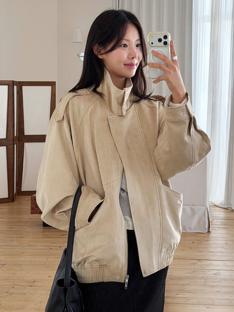 시야쥬 SIOT4209 에디트 스웨이드 자켓_Ash beige
