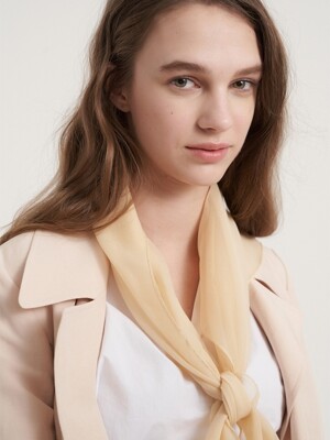 Solid chiffon silk scarf ivory