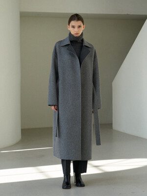 Twill cashmere handmade coat 트윌 캐시미어 핸드메이드 코트 dark gery