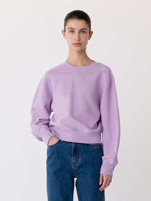 Volume sleeve cropped sweatshirt (lavender)