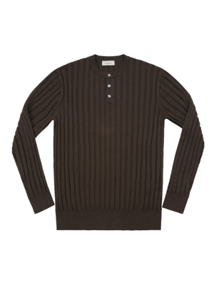 Reverse Henly neck Knit (Brown)