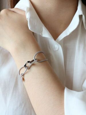 Silver Commitment Light Blue Cord Bracelet