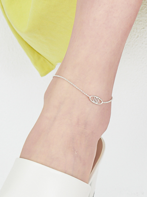 UNIJ Tiny Ellipse Silver Anklet Iak43 [Silver]