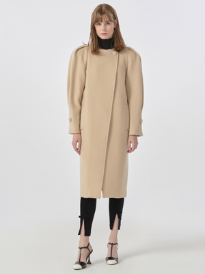 [22FW] One Button Puff sleeves Coat - Sand