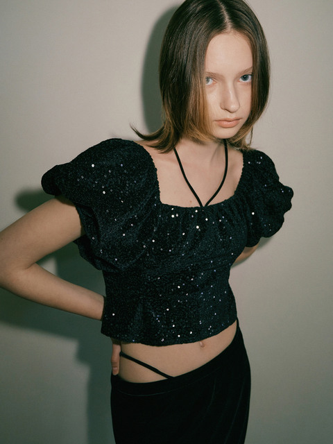 블라우스 - 오버듀플레어 (overdueflair) - gem string blouse