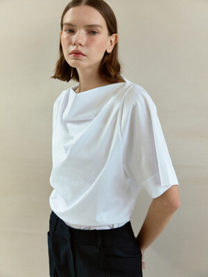 RTS DRAPED NECK SILKET TOP_3COLORS