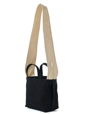 Wide strap mini bag in black