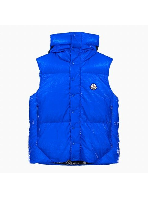 럭셔리어패럴 - 몽클레어 (MONCLER) - 22FW 몽클레어 로고 패치 LAWU 라이트 블루 패딩 조끼 1A00204 596B4 702
