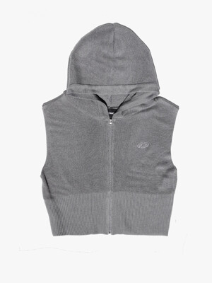 EX KNIT HOOD VEST (GREY)