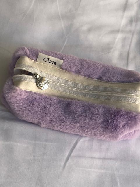 문구,클러치 - 클램 (Clam) - Clam round pencilcase _ Fur Peace violet