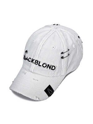 BBD Cross Damage Custom Denim Cap (White)