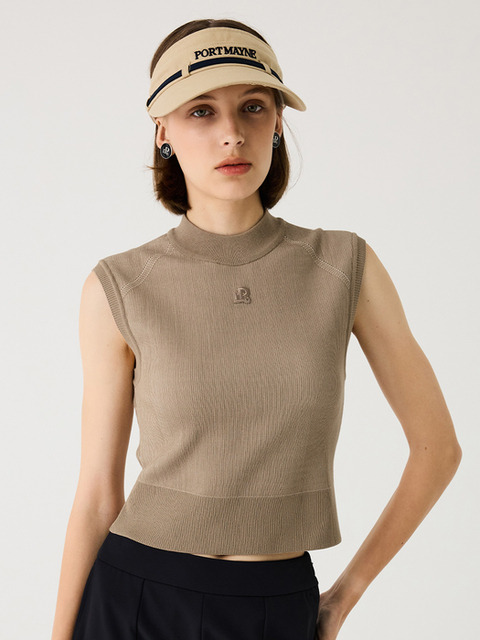 니트,골프,골프 - 포트메인 (PORT MAYNE) - TWO TONE RIBBED VEST - BEIGE