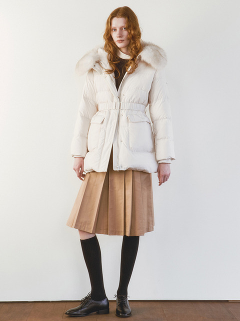 하시에 FOX FUR HOODED GOOSE DOWN JACKET [3COLORS]