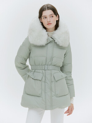 FOX FUR HOODED GOOSE DOWN JACKET [3COLOR]