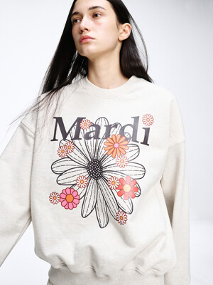 SWEATSHIRT FLOWERMARDI BLOSSOM_OATMEAL BLACK