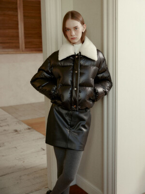 PARC Down Lambs Wool Collar Puffer Jacket_Black
