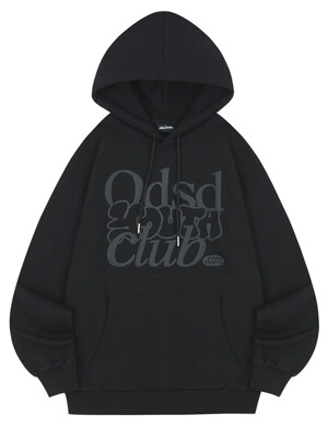 ODSD 엠보싱 로고 오버핏 후드 - BLACK